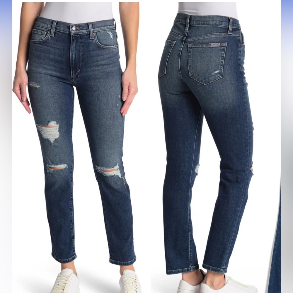 Joe’s jeans Lara High Rise Distressed Straight Ankle Jeans Sz 27
